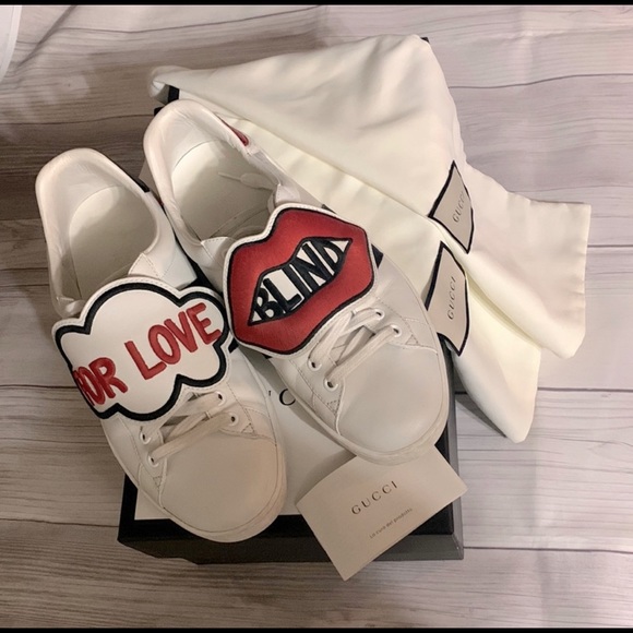 - ❤️🤍❤️🤍💯 % authentic GG Blind For Love Sneakers Size 10 for women size 7 … - Picture 3 of 9